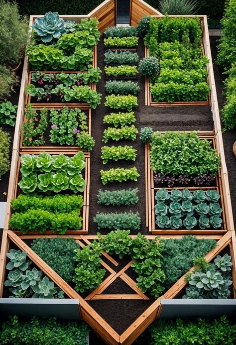 Creative Vegetable Garden Ideas, Outdoor Nook Ideas, Outdoor Vegetable Garden Ideas, Small Backyard Vegetable Garden, Lights In The Garden, Small Garden Inspiration, Kebun Herbal, Taman Diy, Personal Garden