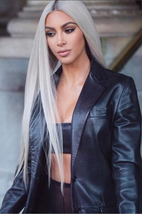 Kim Kardashian Blonde, Kim Kardashian Hair, Kardashian Hair, Blonde Wigs, Real Hair Wigs, Frontal Hairstyles, Platinum Hair, Platinum Blonde Hair, Brown Wig