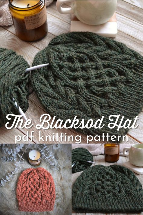 Blacksod Cable Knit Hat Pattern Celtic Cable Knit Sweater Patterns, Men's Knit Hat Pattern, Irish Cable Knit Pattern, Winter Cable Knit Hat Pattern, Cable Knit Hat Patterns, Cable Hat Knitting Pattern, Irish Knitting Patterns Free, Celtic Cable Knit Patterns Free, Free Cable Knit Hat Pattern