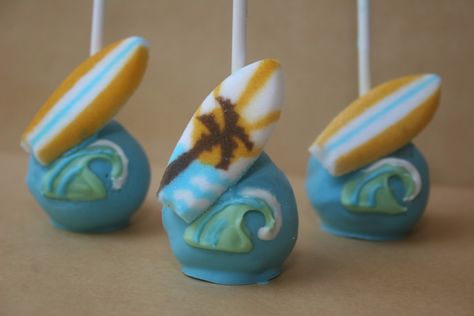 Hawaiian Cake Pops, Surfboard Cake, Fun Cake Pops, Hawaii Cake, Surf Cake, Celebration Food, Cocktail Cake, Pop Cake, Pop Cakes