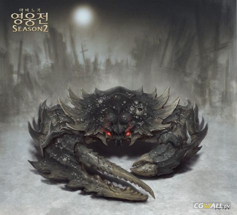 Cangrejo poseido Giant Crab, Beast Creature, Cool Monsters, Giant Monsters, Fantasy Beasts, 다크 판타지, Monster Concept Art, Fantasy Monster, Creature Feature