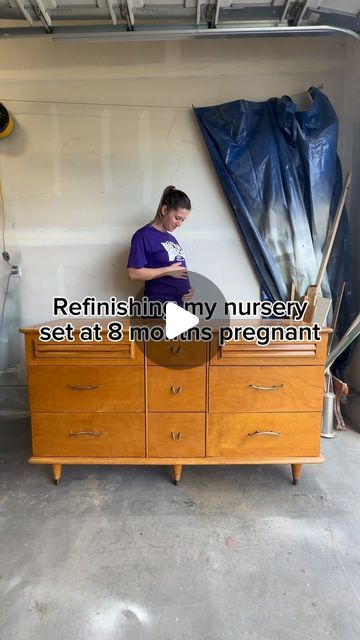 Courtney Krick | Furniture Flips & DIY on Instagram: "🚨SHARE to inspire & Comment “BOY” for a list of products and tools I used in this flip!  I’m cheap! I hate buying new, especially if I can make it myself! Purchased this dresser set for $125 and made it into something better than I could find in stores! 💙😍  #nursery #nurseryfurniture #changingtable #baby #furnituredesign #furnitureflip #furnituremakeover #diy" Changing Table Dresser Repurpose, Kids Dresser Makeover, Diy Nursery Dresser, Baby Furniture Diy, Nursery Dresser Diy, Commode Diy, Baby Changing Table Dresser, Dresser Remodel, Boy Dresser