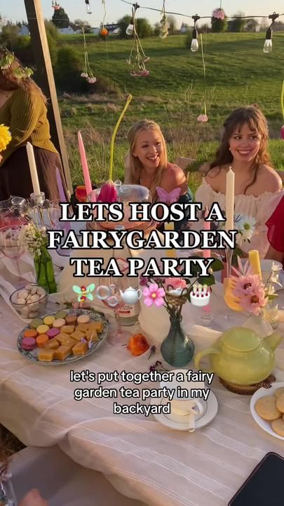 Fairy Garden Tea Party, Hosting Tips, Fairy Tea Parties, Garden Tea Party, Fairy Garden Party, Cute Birthday Ideas, Garden Party Birthday, Garden Birthday, Spring Equinox