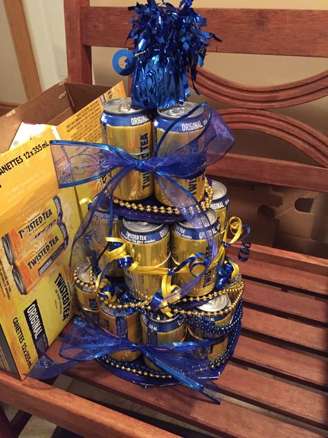 Twisted tea birthday cake Twisted Tea Birthday Party Ideas, Twisted Tea Birthday, Twisted Tea Cake, Twisted Tea Party, Tea Birthday Cake, 21st Birthday Cake For Guys, 21st Birthday Cupcakes, 50th Birthday Party Ideas For Men, Birthday Presents For Men