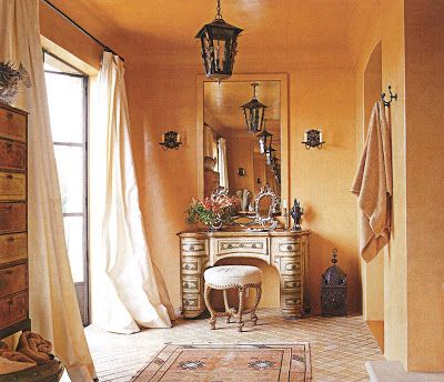 Southern Lagniappe: Designers' Favorite Paint Colors Marigold Bedroom, Orange Painted Walls, Benjamin Moore Linen White, Deck Paint, Tuscan Design, Cream Walls, Mediterranean Home Decor, Orange Decor, Favorite Paint Colors