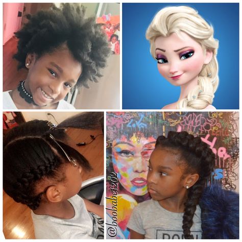 Elsa Braid by Boobabe1202 Elsa Braid Black Hair, Elsa Braid Kids, Elsa Hairstyle Kids, Frozen Hair Tutorial, Zelda Hair, Elsa Hairstyle, Hairstyle For Black Hair, Frozen Hairstyles, Elsa Braid