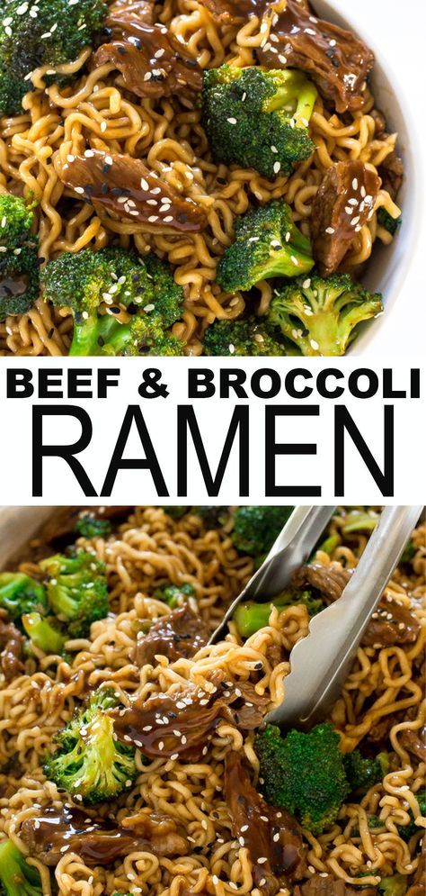 Beef Broccoli Ramen, Beef And Broccoli Ramen, Broccoli Ramen, Noodles Dinner, Beef Broccoli, Beef And Broccoli, One Skillet, Fall Dinner Recipes, Ramen Recipes