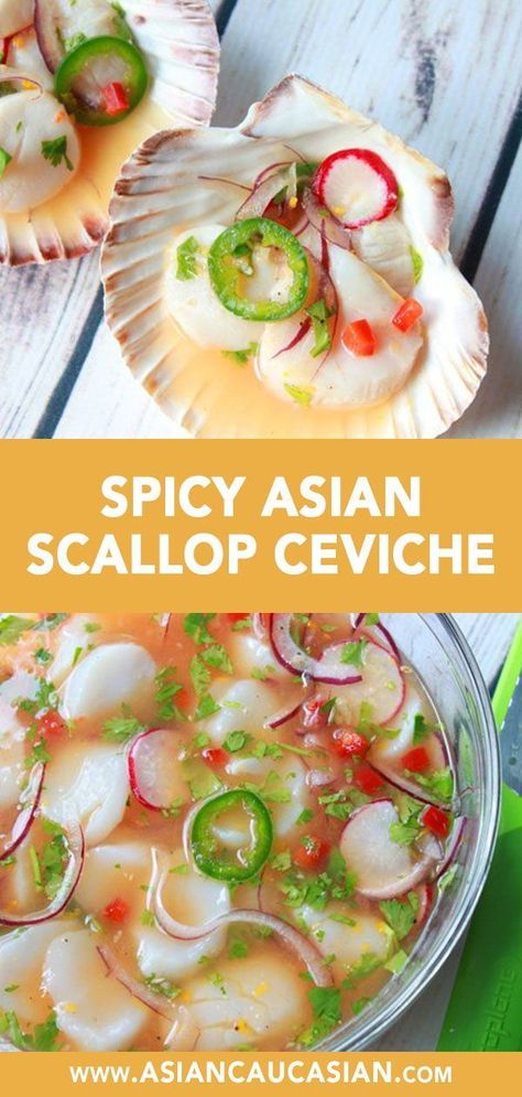 Scallop Ceviche Recipe, Scallop Ceviche, Ceviche Recipe, Fair Food, Scallop Recipes, Seafood Appetizers, Cold Appetizers, Healthy Easy, Seafood Dishes