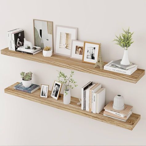 Amazon.com: Floating Shelves, 36 Inch Wall Shelf Set of 2, Rustic Wood Shelves for Wall Storage, Fireplace Mantel, Wall Mounted Wooden Display Shelf for Bathroom Bedroom Kitchen Garage, Carbonized Black : Home & Kitchen Floating Shelves Design, Rustic Wood Shelves, Storage Fireplace, Shelf For Bathroom, Shelves For Wall, Shelves Design, Paulownia Wood, Wooden Floating Shelves, Kitchen Garage