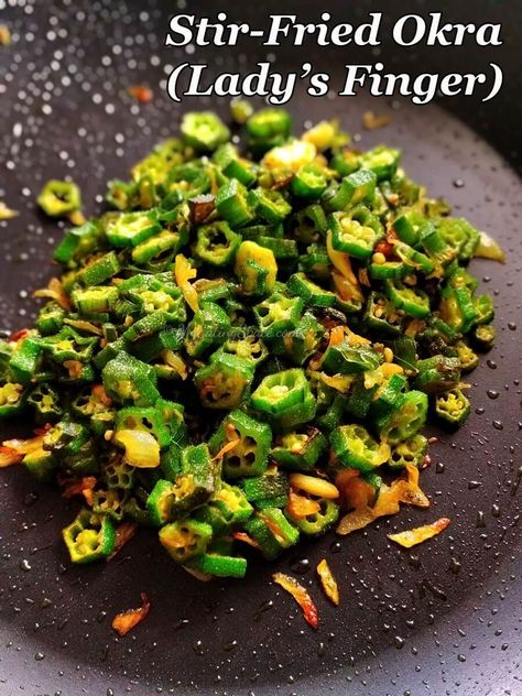 Okra Stir-fry / Bhindi fry / Vendakka Mezhukkupuratti - My Eating Space Space Recipes, Stir Fry Okra, Bhindi Fry, Coconut Porridge, Rice Meals, Okra Fries, Ayurveda Recipes, Tomato Curry, Porridge Recipes