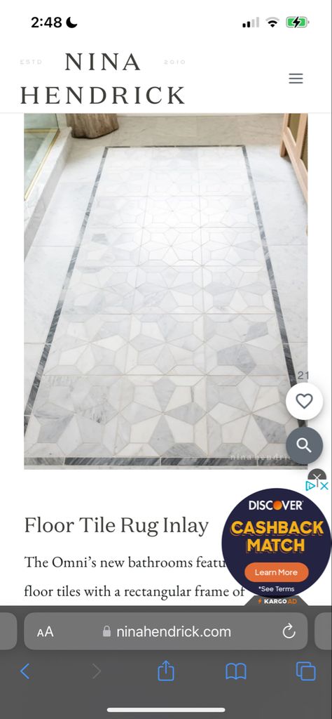 Bathroom Tile Rug Inlay, Tile Rug Inlay Bathroom, Tile Rug Inlay Wood Floor, Tile Rug Inlay, Bathroom Floor Tile Mats & Rugs, Tile Inlaid In Wood Floor, Marble Basket Weave Tile Bathroom Floor, Tile Rug, Tile Floor