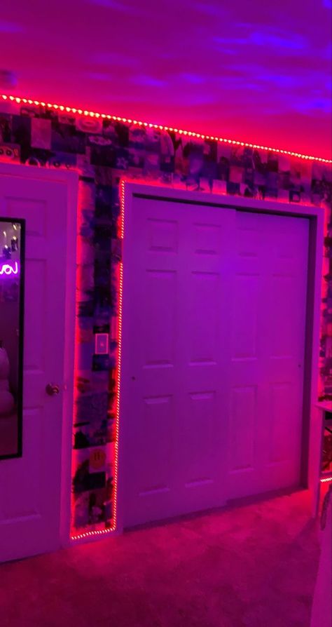 Neon Grunge Room, Chill Vibe Room Ideas, Tv Led Backlight, Led Lights For Bedroom, Vibe Rooms, Girl Apartment Decor, Neon Bedroom, Boys Room Design, Led Lighting Bedroom