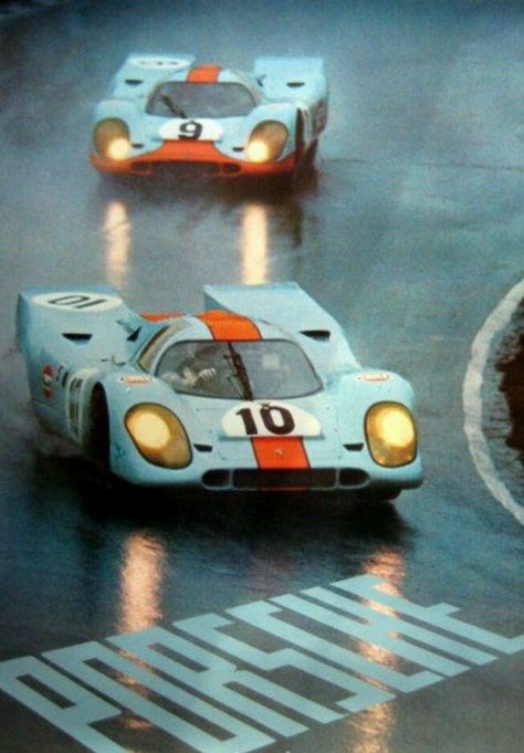 Porsche 917 Gulf, Aryton Senna, Gulf Racing, Grand Prix Cars, Porsche Motorsport, Car Racer, Porsche 917, Classic Racing Cars, Vintage Porsche