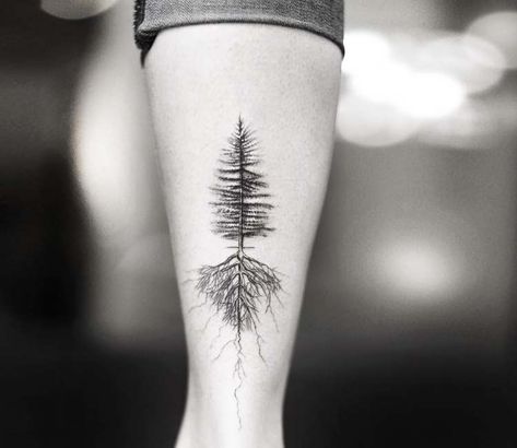 Tree and Roots tattoo by Alessandro Capozzi | Post 22857 Tree And Roots Tattoo, Giving Tree Tattoos, Tree And Roots, Maple Tree Tattoos, Botanisches Tattoo, Tree Roots Tattoo, Pine Tattoo, Roots Tattoo, Tattoo Tree