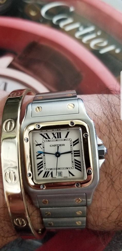 Cartier Santos Vintage, Cartier For Men, Cartier Santos Men, Cartier Mens Watch, Cartier Galbee, Santos Cartier, Cartier Santos Galbee, Fossil Leather Watch, Cartier Watches Mens