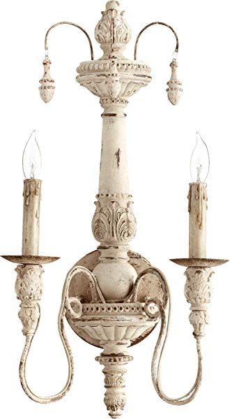 Quorum 5506-2-70 Salento Wall Sconce, 2-Light, 120 Total Watts, Persian White French Sconces, Quorum Lighting, Antique Lamp, Transitional Wall Sconces, Traditional Chandelier, Candle Wall Sconces, Candle Styling, Candelabra Bulbs, Wall Candles