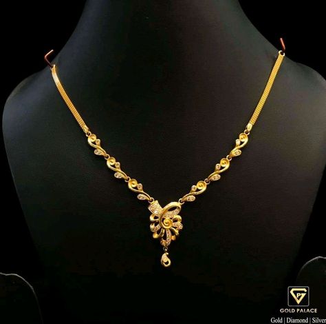 Gold Necklace Women Simple, Baby Necklace Gold Indian, Fancy Necklace Gold, Gold Sets Jewelry Indian Design Simple, Simple Gold Necklace Designs Latest, Neckless Gold Jewelry Simple, Dokiya Design Gold New, 12 Grams Gold Necklace, Gold Necklace Set Simple Indian