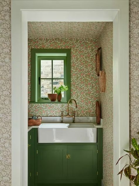 National Trust Papers IV, Coming Soon | Little Greene Historical Wallpaper, Spring Flowers Wallpaper, Green Floral Wallpaper, Portland Stone, Spring Garden Flowers, Wallpaper Interior, Arts And Crafts House, Kitchen Farmhouse, Wallpaper Direct