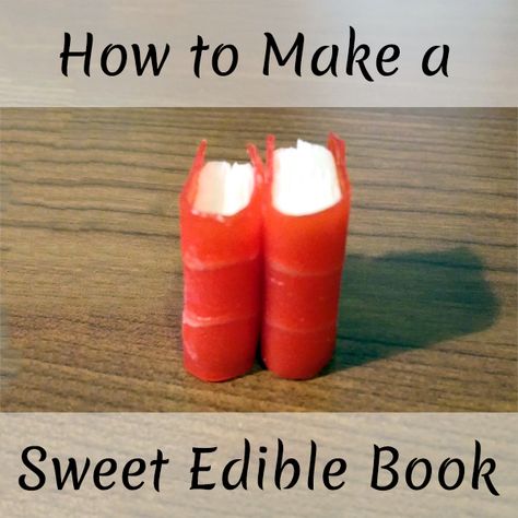 How to Make a Sweet Edible Book Book Cookies Ideas, Edible Books Ideas, Book Theme Snacks, Book Shaped Cookies, Book Club Treats, Book Club Dessert Ideas, Book Desserts, Book Treats, Bookworm Party