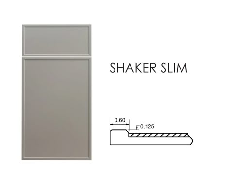 Modern Shaker Cabinets, Slim Shaker Cabinet, Shaker Cabinets Kitchen, Slim Shaker, European Kitchen, Shaker Door Styles, Simple Kitchen Design, Cabinet Door Styles, House Color Palettes