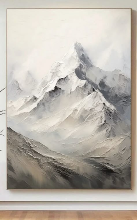 Painting Sizes On Wall Guide, Abstract Art Painting Landscape, Textured Art Mountain, Painting Ideas On Canvas Big, Abstract Mountain Painting, Painting Abstract Acrylic, Diy Abstract Canvas Art, Textured Canvas Art, Plaster Art