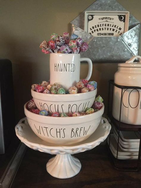 Rae Dunn Halloween Disney Kitchen Ideas, Top Of Kitchen Cabinet, Top Of Kitchen Cabinet Decor, Kitchen Cabinet Decor, Office Coffee Bar, Rae Dunn Disney, Bar Diy, Rae Dunn Collection, Disney Kitchen