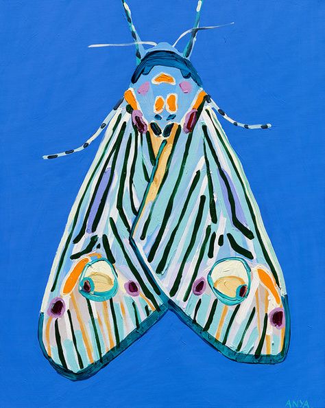 Open Edition Prints – Page 6 – Anya Brock Moths Painting, Easy Moth Painting, Abstract Bug Art, Insect Painting, Colorful Moth Art, Anya Brock, Moth Painting, Moth Gouache Painting, Moth Illustration