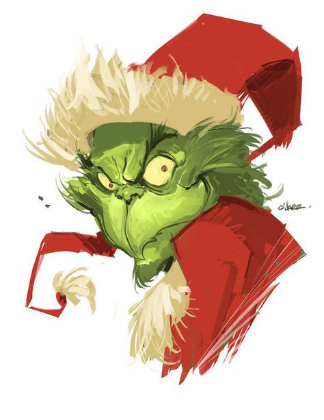 Awesome Art We've Found Around The Net: 2014 Christmas Edition - Movie News | JoBlo.com O Grinch, Grinch Drawing, The Grinch Movie, Le Grinch, Mr Grinch, Dark Christmas, Arte Van Gogh, Grinch Stole Christmas, Christmas Drawing