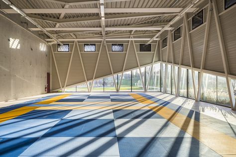 Gallery of La Fontaine Sports Complex / archi5 + Tecnova Architecture - 11 Gymnasium Architecture, Sports Facility Architecture, Sport Park, Green Environment, Sport Hall, Going For Gold, Sports Complex, Indoor Sports, Fun And Games