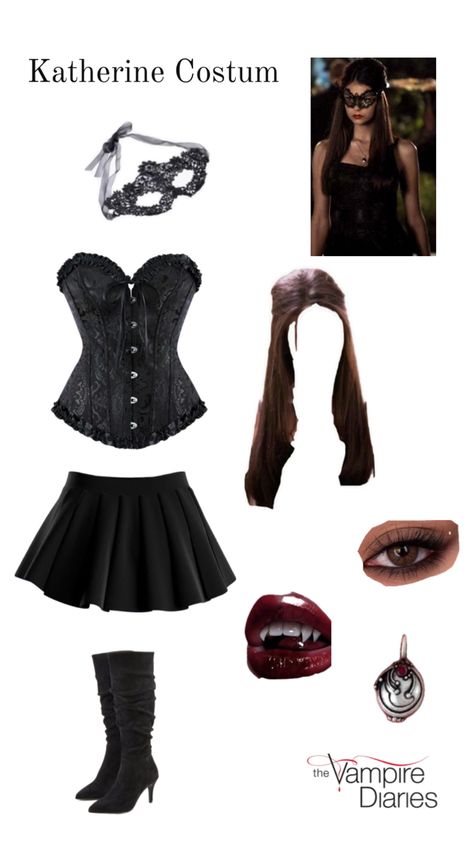 #tvd #vampire #halloween #costum #katherine Tvd Halloween, Tvd Vampire, Halloween Costum, Vampire Halloween, Vampire Costume, Halloween Cosplay, The Vampire, Stylish Outfits, Halloween Costumes