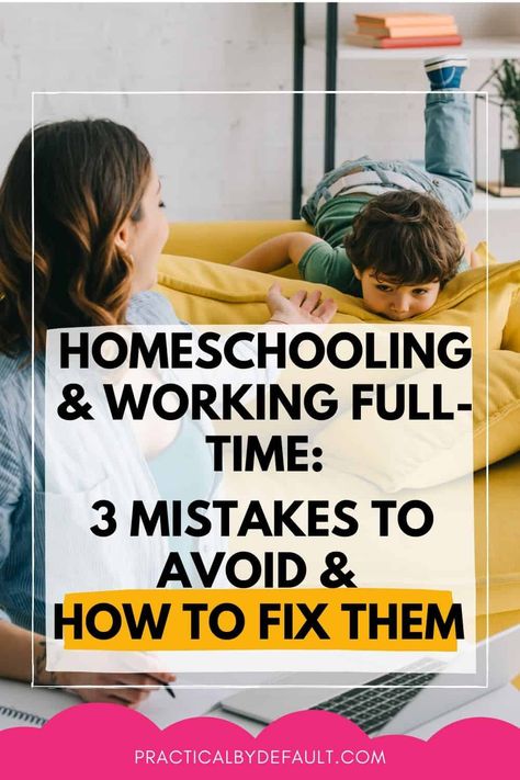 Are you homeschooling & working full-time? Avoid making these 3 mistakes in your working homeschool life! Homeschool Mom Quotes, Homeschool Mom Schedule, Homeschool Advice, Working Parent, Homeschool Schedule, Homeschool Life, Homeschool Help, Homeschool Planning, Homeschool Organization