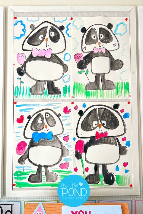 kids art project for valentines day Directed Drawing For Kids, Animal Activities For Kids, Valentine Art Projects, Winter Art Lesson, Valentine Art, Kids Workshop, Directed Drawing, Classroom Art Projects, Classroom Display