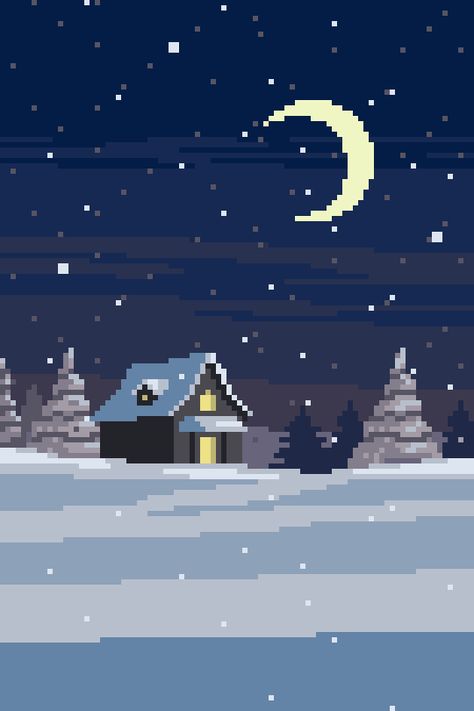 Merry X-mas! Holiday Pixel Art, Christmas Pixel Art, Pixel Kawaii, Winter Gif, Pixel Art Landscape, 8 Bit Art, Pixel Art Background, Vaporwave Art, Pixel Animation