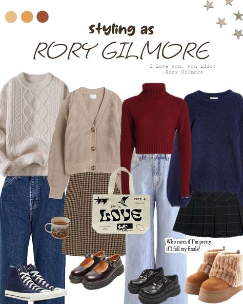 #rorygilmorefits #gilmoregirls #cuteoutfits #fallfits #falloutfits #falloutfitinspo Girlmore Girls Aesthetic Outfit, Rory Gilmore Pajamas, Rory Gilmore Spring Outfits, Gilmorecore Outfits, Gilmore Girls Outfits Rory, Rory Gilmore Style Aesthetic, Rory Outfits, Rory Gilmore Outfits, Gilmore Outfits