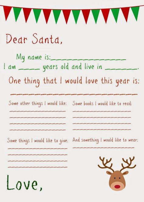 Dear Santa Letter (Free Printable) : The Chirping Moms                                                                                                                                                                                 More Letter Free Printable, Free Printable Santa Letters, Christmas Letter To Santa, Free Letters From Santa, Christmas Letter Template, Dear Santa Letter, Santa Template, Santa Letter Template, Santa Letter Printable