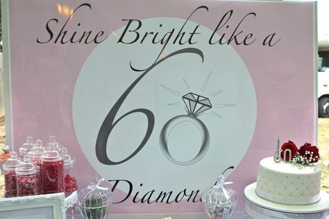 diamonds Birthday Party Ideas | Photo 8 of 11 | Catch My Party Jubilee Party Ideas, Jubilee Party, 60th Birthday Party, 60th Birthday, Birthday Party Ideas, Catch My Party, Ideas Photo, Shine Bright, Photo Gallery