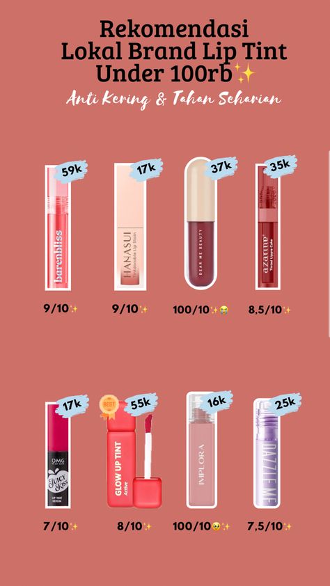 Lip Tint Rekomendasi, Lipstik Rekomendasi, Rekomendasi Lipcream, Rekomendasi Liptint, Tips Kecantikan, Cushion Makeup, Makeup Cantik, Fix Makeup, Recommended Skin Care Products