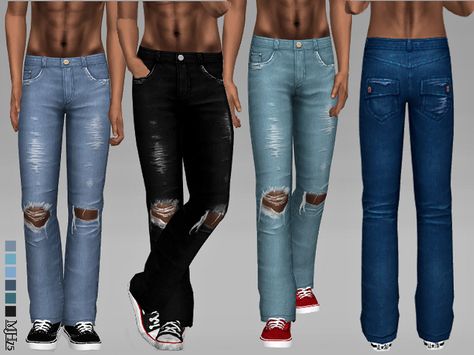 -some cool ripped jeans for your male sims Found in TSR Category 'Sims 4 Male Everyday' Male Sims, Sims Clothes, Sims 4 Cc Kids Clothing, Sims 4 Cc Shoes, Sims 4 Cc Skin, Ripped Pants, Ripped Jeans Men, Sims 4 Cc Finds, Sims 4 Clothing