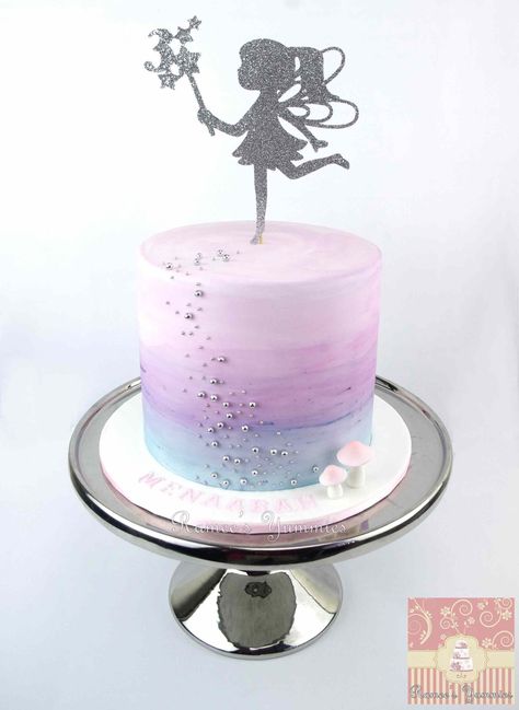 Fairy Birthday Cake Fairy Birthday Cake With Water Colour Effect Wwwrameesyummies Fairy Garden Birthday Cake, Fairy Garden Cake, Fairy Birthday Cake, Colour Effect, Watercolor Cake, Fairy Cake, Ombre Cake, Fairy Cakes, Fairy Birthday Party