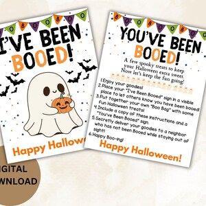 You've Been Booed Halloween Game Halloween Team Building, You Have Been Booed, You've Been Booed Printable, Booed Printable, Gift Exchange Game, Been Booed, Happy Hallow, You've Been Booed, Boo Sign