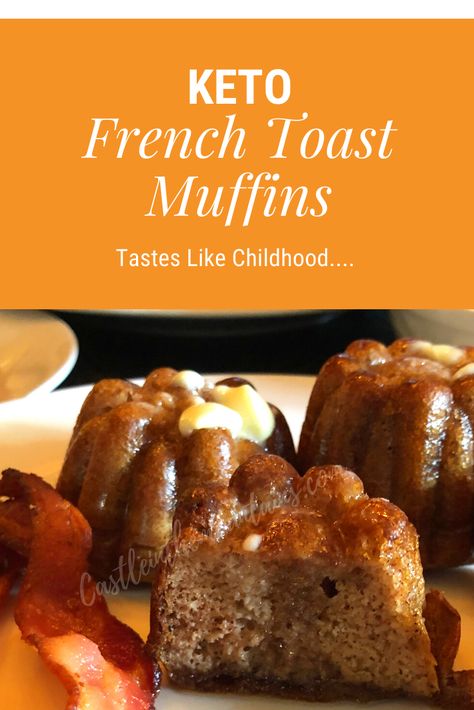 Keto French Toast Muffins Keto French Toast Muffins, Low Carb French Toast, Keto French Toast, Sugar Free Pancake Syrup, Ketone Recipes, Easy Keto Breakfast, Best Keto Breakfast, French Toast Muffins, Keto Biscuits