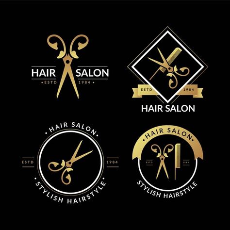 Luxury hair salon logo collection | Free Vector #Freepik #freevector #logo #business #templates #luxury Luxury Hair Salon, Hair Salon Logo, Hairdresser Logo, Golden Mandala, Hair Salon Logos, Salon Logo Design, Barber Shop Decor, Wedding Logo Monogram, Flower Logo Design