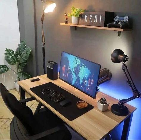 Minimalist Workspace, Workspace Setup, Setup Inspiration, Home Office Set Up, Clean Workspace, Gamer Office, Dream Desk, Clean Desk, Pc Gaming Setup