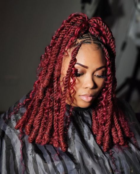 🌿Transform your tresses into striking Black to Red ❤️locks using my unique invisible loc method. With an easy booking process through our bio and exceptional customer service, we ensure stress-free maintenance for busy bees like you! Get ready to shine this spring🌤️⛅️ - reserve your spot before March ends. #invisiblelocs #locs #chicagohairstylist Red Ombre Faux Locs, Burgundy Invisible Locs, Burgundy Twists, Burgundy Faux Locs, Red Twists, Red Faux Locs, Blk Hairstyles, Faux Locs Bob, Invisible Locs