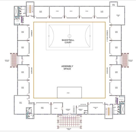 Institutional design apnaghar.co.in | homify School Building Plans, Elementary School Architecture, Office Layout Plan, School Floor Plan, Residential Building Plan, School Floor, Building Design Plan, School Building Design, Building Layout