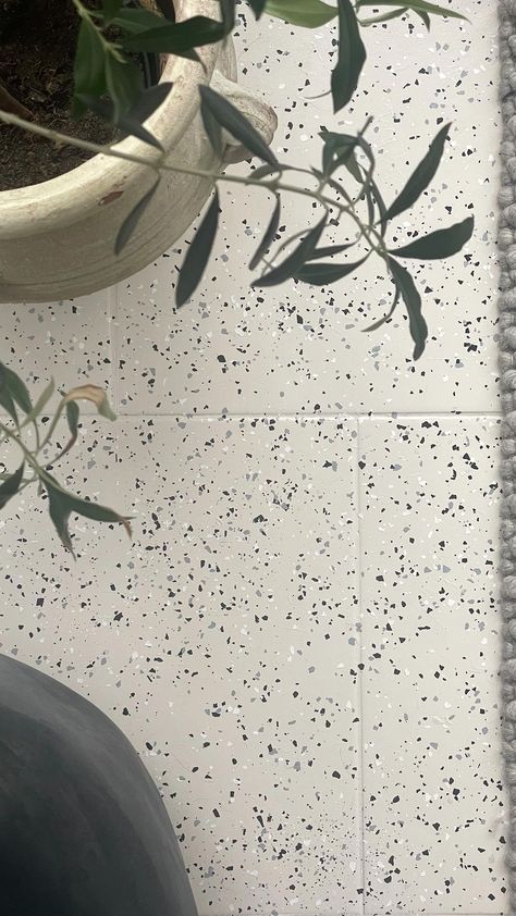 Faux Terrazzo Floor, Diy Terrazzo Floor, Terazzo Floor, Diy Terrazzo, Rustoleum Paint, Painting Bathroom Tiles, Hallway Makeover, Wallpaper And Tiles, Painting Tile Floors