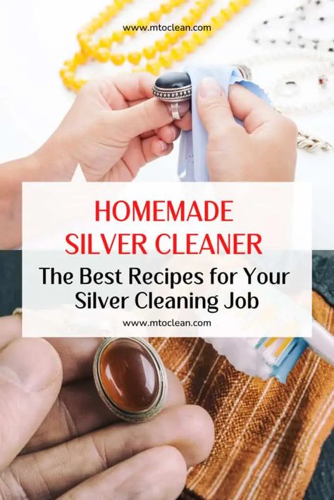 Silver Jewellery Cleaner Diy, Diy Silver Polish, How To Clean Sterling Silver, Silver Jewelry Cleaner Homemade, How To Clean Silver Jewelry Diy, Cleaning Silver Remove Tarnish, How To Clean Silver Jewelry At Home, Silver Cleaner Diy, Homemade Silver Cleaner