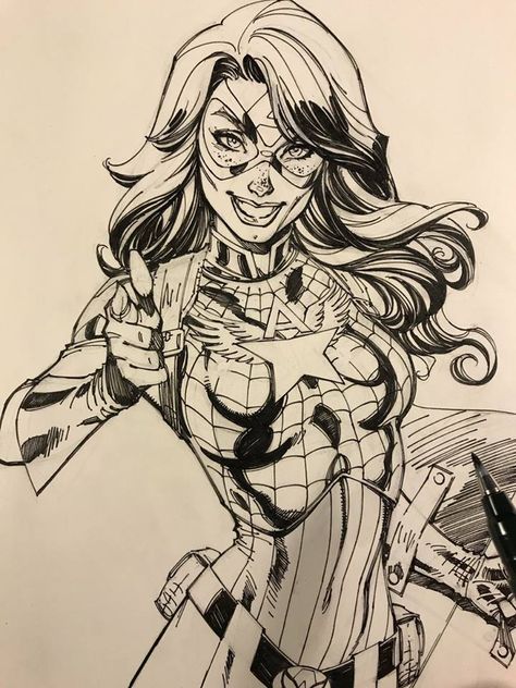 J. Scott Campbell Scott Campbell Sketch, J Scott Campbell Sketch, J Scott Campbell Art, Scott Campbell Art, Marvel Female Characters, Comic Artwork, J Scott Campbell, Inspiring Illustration, Face References