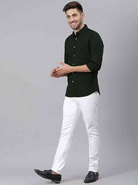 Pent Shirt Men, Formal Dress Party, Dark Green Shirt, Dress Party Wear, Party Wear Dress, Paint Shirts, Slim Fit Casual Shirts, Men Formal, Trendy Shirts