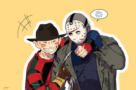 Original Freddy et Jason par NRjin Freddy X Jason, Freddy And Jason, Friday The 13th Jason, Jason Vorhees, Scary Movie Characters, Slasher Movies, Horror Movie Icons, A Nightmare On Elm Street, Funny Horror